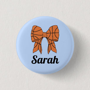 Basketball Ribbon Bow Custom Button
