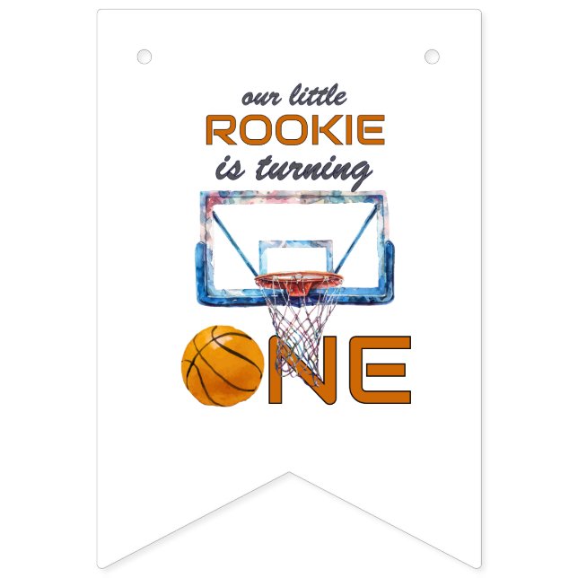 Basketball Rookie Of The Year First Birthday Bunting (Sixteenth Flag)
