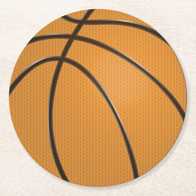 Basketball Round Plastic Coaster (Front)
