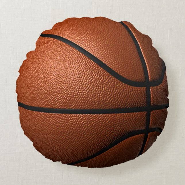 Basketball Round Throw Pillow (Front)