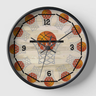 Basketball Round Wall Clock