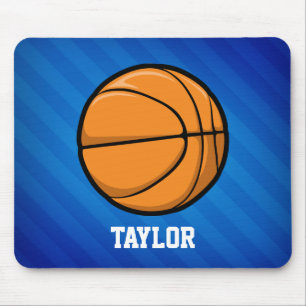 Basketball; Royal Blue Stripes Mouse Mat