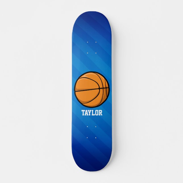 Basketball; Royal Blue Stripes Skateboard (Front)