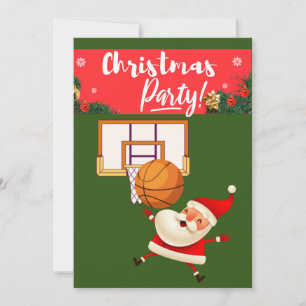 Basketball Santa Claus is playing with Christmas Invitation