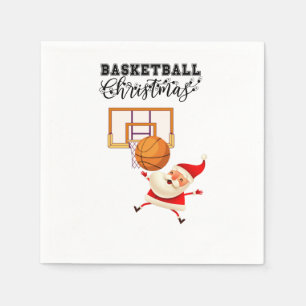 Basketball Santa Claus is playing with Christmas   Napkin
