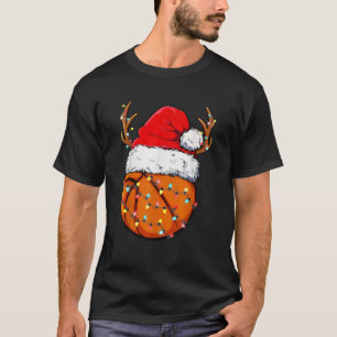 Basketball Santa Reindeer Funny Christmas Player  T-Shirt