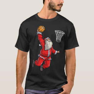 Basketball Santa Slam Dunk Christmas Xmas Ball Spo T-Shirt