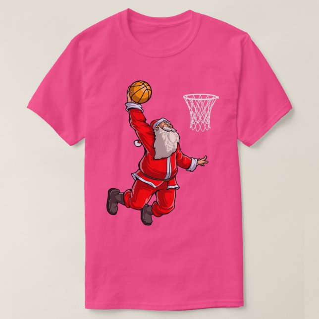 Basketball Santa Slam Dunk Christmas Xmas Ball Spo T-Shirt (Design Front)