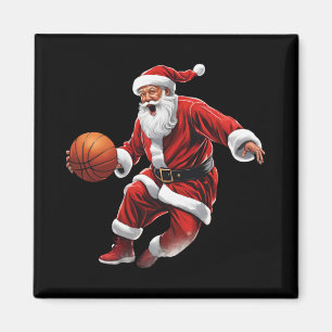 Basketball Santa Slam Dunk Ugly Christmas Magnet