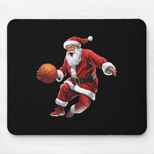 Basketball Santa Slam Dunk Ugly Christmas  Mouse Mat (Front)