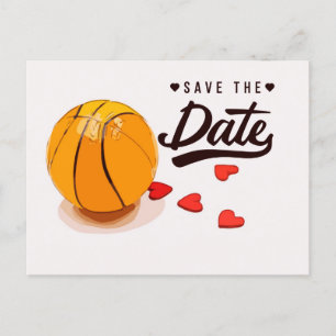 Basketball Save the Date Wedding Invitation Postcard