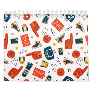 Basketball Seamless Pattern Calendar