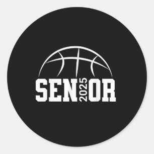Basketball Senior 2025 Graduation Year Classic Round Sticker