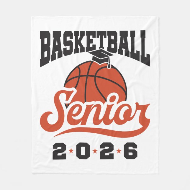 Basketball Senior 2026 Fleece Blanket (Front)