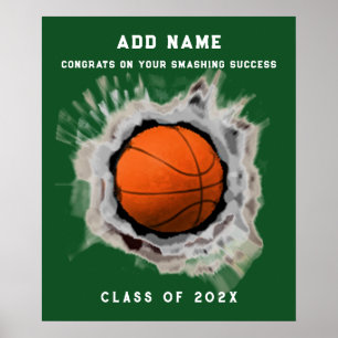Basketball Senior Graduation Congrats Poster