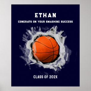 Basketball Senior Graduation Congrats Poster