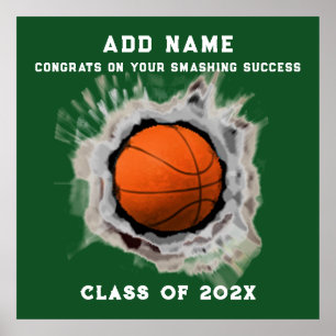 Basketball Senior Graduation Congrats Poster