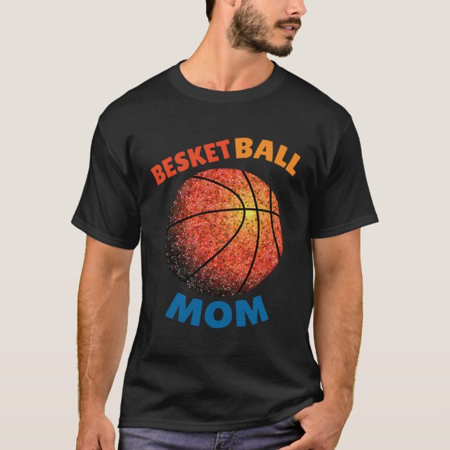 Basketball Senior Mom Torn Paper Twinkle Twinkle T-Shirt (Front)