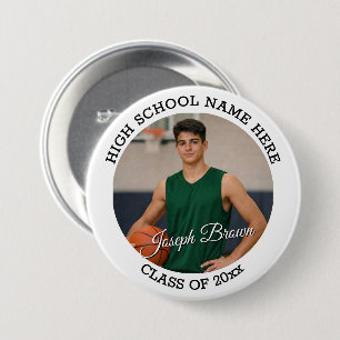 Basketball Senior Night Custom Photo School Spirit 7.5 Cm Round Badge