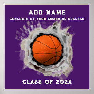Basketball Seniors Graduation Congrats Poster