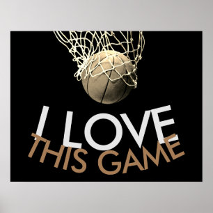 Basketball Sepia Tones Retro Look Poster
