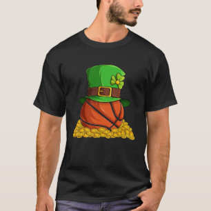 Basketball Shamrock Lucky C Irish St Patrick s Day T-Shirt