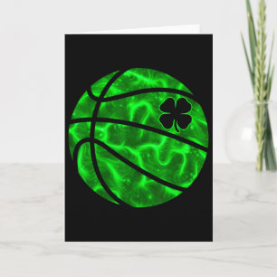 Basketball Shamrock Lucky Clover Irish St Patrick' Card