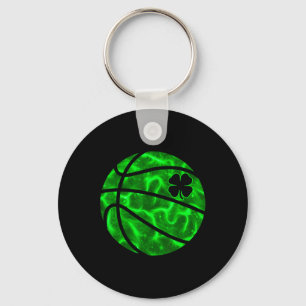 Basketball Shamrock Lucky Clover Irish St Patrick' Key Ring