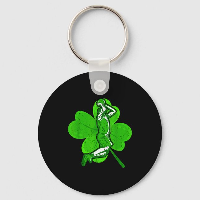 Basketball Shamrock St Patrick's Day Srt Lover Boy Key Ring (Front)