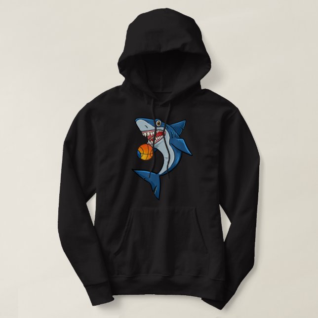 Basketball Sharks Love Animal lovers Funny Mens Wo Hoodie (Design Front)