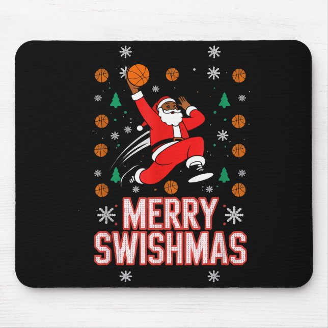 Basketball Shirt Boys Christmas Pajamas Merry Swis Mouse Mat (Front)