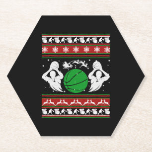 Basketball Shirts - Basketball Christmas Shirt Paper Coaster
