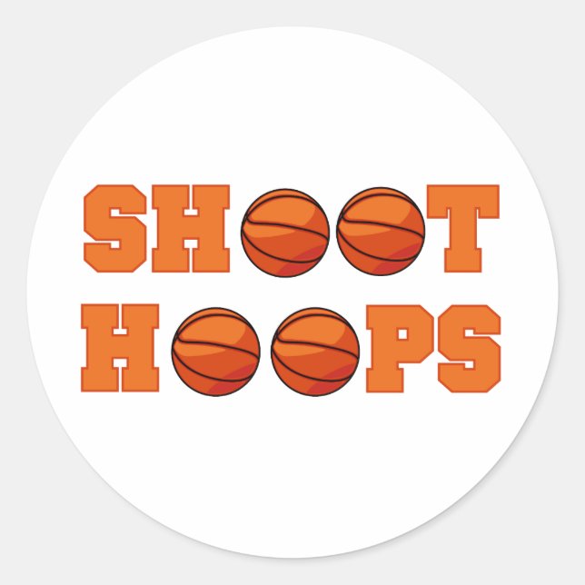 Basketball Shoot Hoops T-shirts and Gifts Classic Round Sticker (Front)