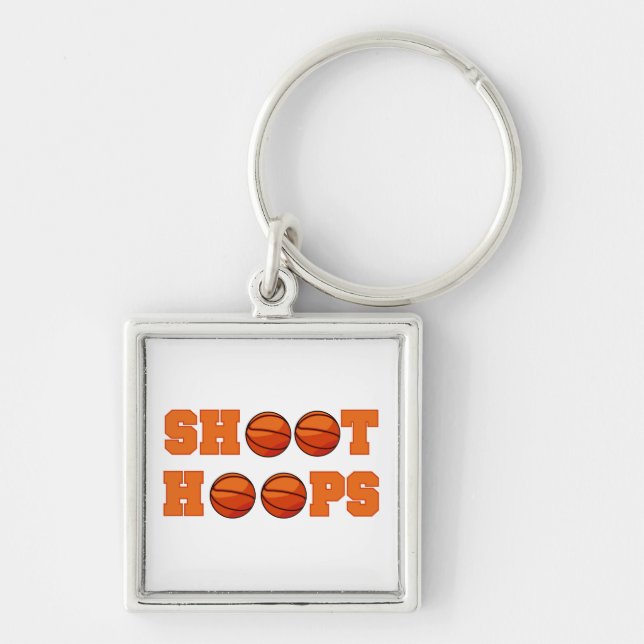 Basketball Shoot Hoops T-shirts and Gifts Key Ring (Front)