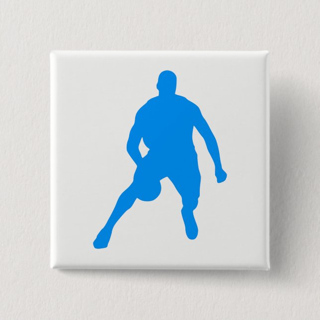 Basketball Silhouette 15 Cm Square Badge (Front)