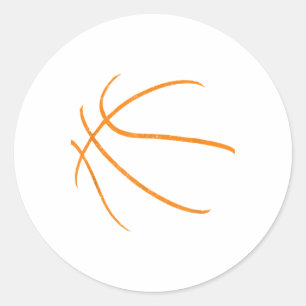 Basketball Silhouette Bball Player Coach Sports Ba Classic Round Sticker