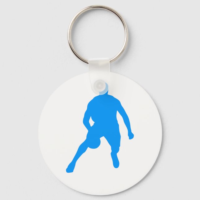 Basketball Silhouette Key Ring (Front)