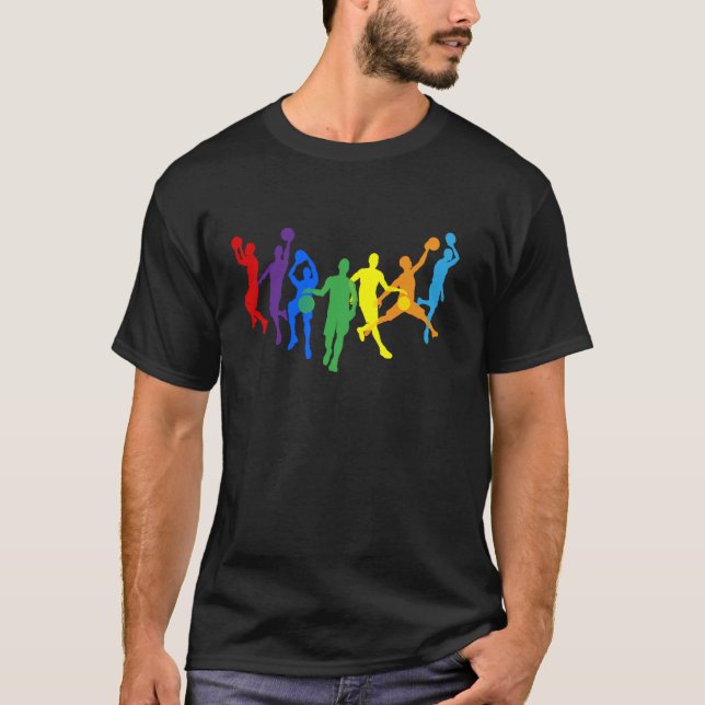 Basketball Silhouette Players Player Silhouettes T-Shirt (Front)