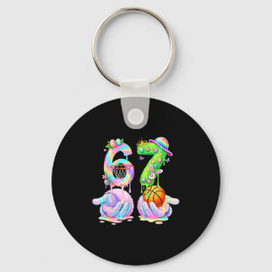 Basketball six seven 67 easter bunny funny 67 meme key ring