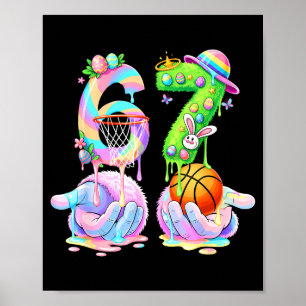 Basketball Six Seven 67 Easter Bunny Funny 67 Meme Poster