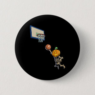 Basketball Skeleton Halloween Men Boys Basketball 6 Cm Round Badge