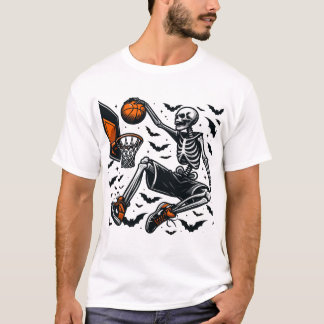 Basketball Skeleton Halloween Player T-Shirt