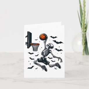 Basketball Skeleton Halloween Skeleton Basketball Card
