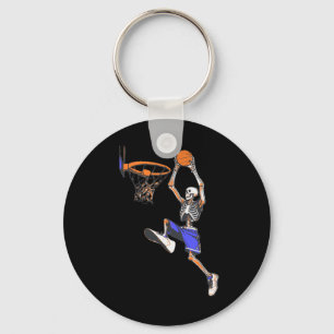 Basketball Slam Dunk Skeleton Halloween  Key Ring