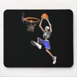 Basketball Slam Dunk Skeleton Halloween Mouse Mat