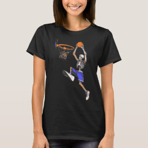 Basketball Slam Dunk Skeleton Halloween  T-Shirt