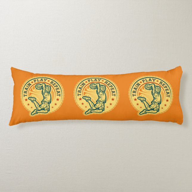 Basketball Slam Dunk Vintage Design Body Cushion (Front)