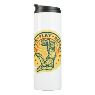 Basketball Slam Dunk Vintage Design Thermal Tumbler
