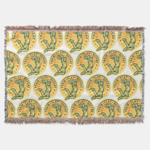 Basketball Slam Dunk Vintage Design Throw Blanket