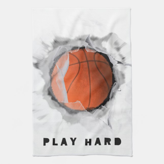 Basketball Slamdunk Tea Towel (Vertical)
